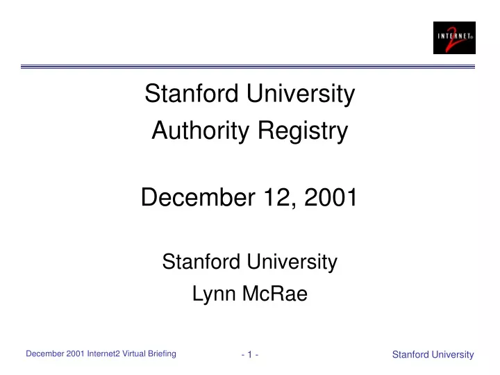 stanford university authority registry december 12 2001 stanford university lynn mcrae