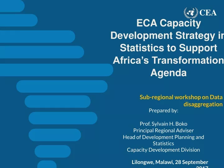eca capacity development strategy in statistics to s upport africa s transformation a genda
