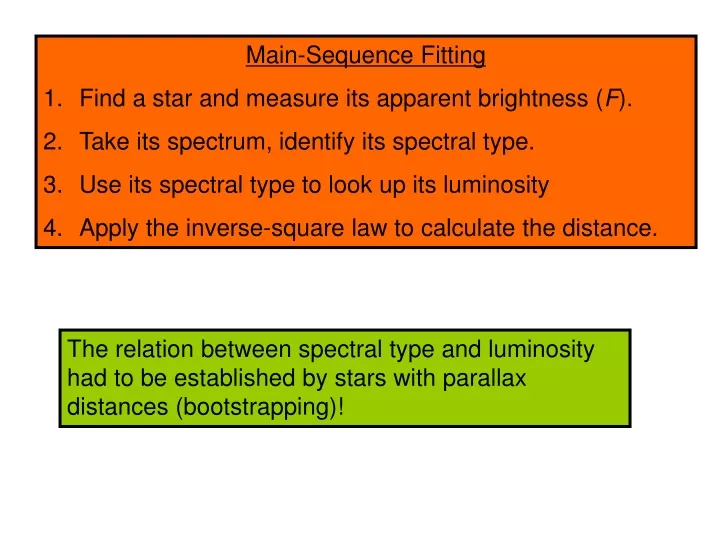 main sequence fitting find a star and measure