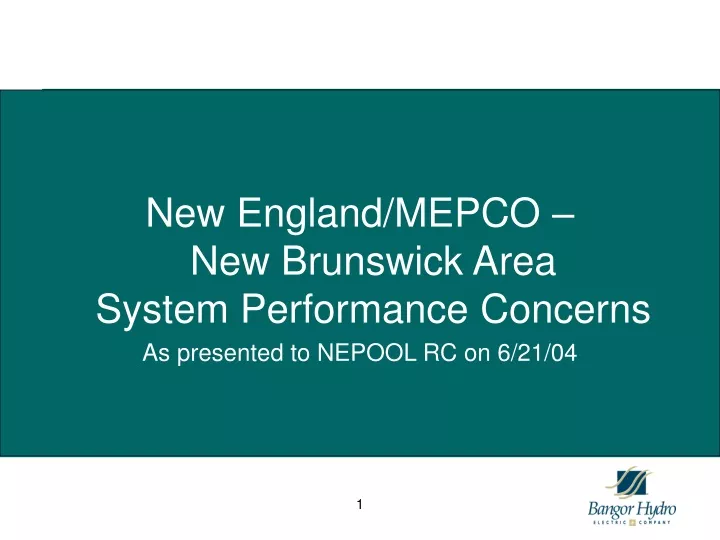 new england mepco new brunswick area system