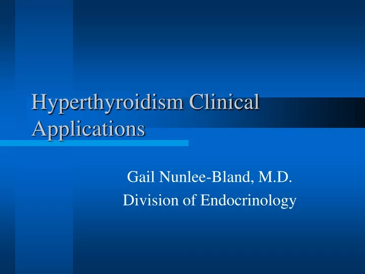hyperthyroidism clinical applications