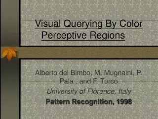 Visual Querying By Color   Perceptive Regions
