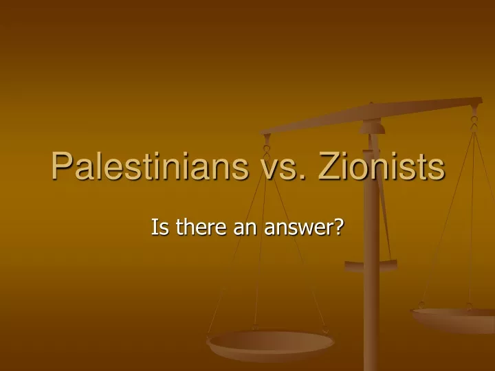 palestinians vs zionists