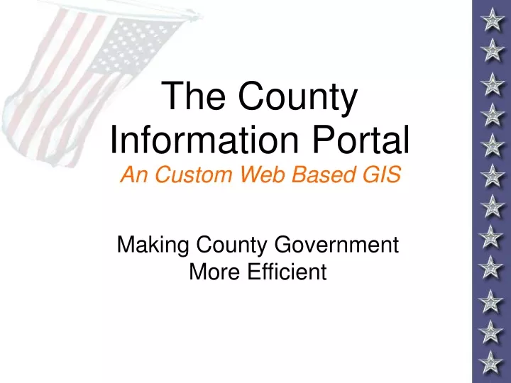 the county information portal an custom web based gis