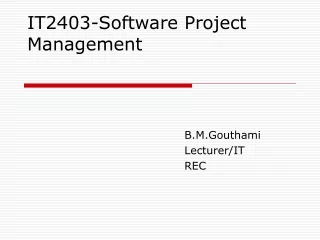 IT2403-Software Project Management