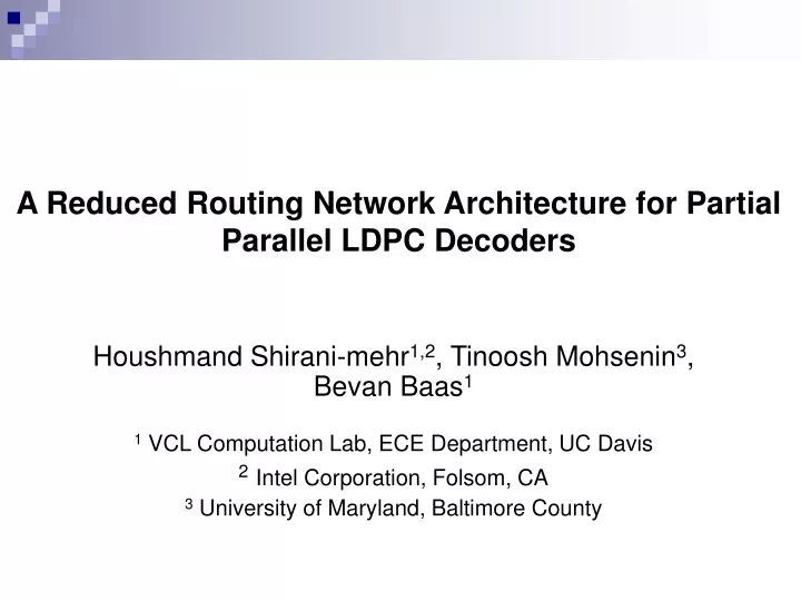 a reduced routing network architecture