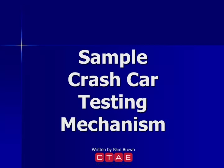 sample crash car testing mechanism