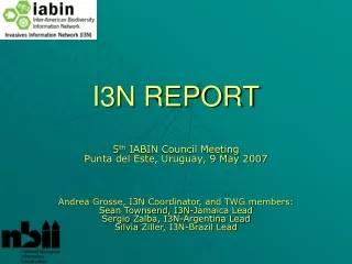 I3N REPORT
