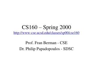 CS160 – Spring 2000 www-cse.ucsd/classes/sp00/cse160