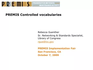 PREMIS Controlled vocabularies