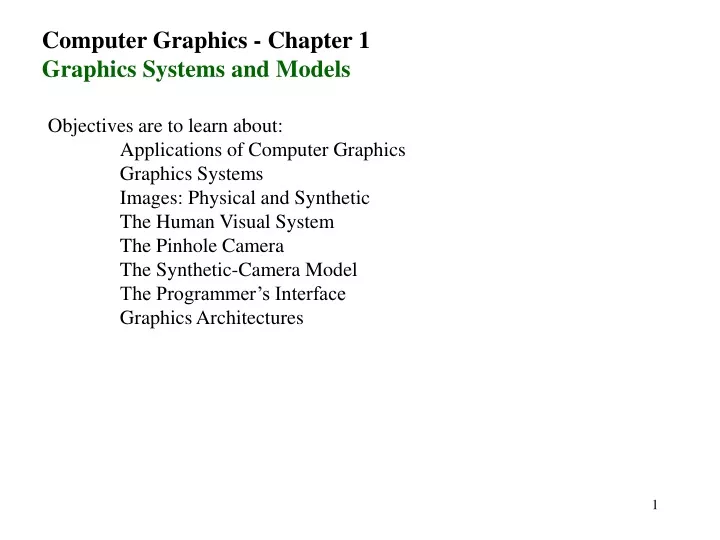computer graphics chapter 1 graphics systems