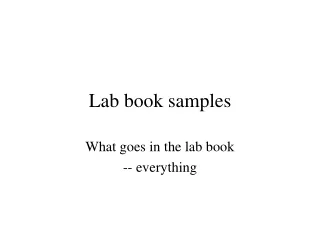 Lab book samples