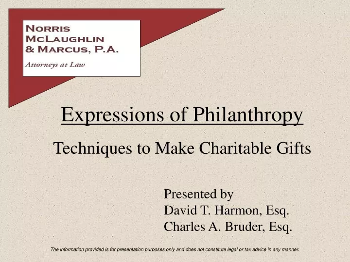 expressions of philanthropy techniques to make