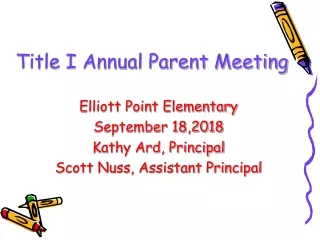 Title I Annual Parent Meeting