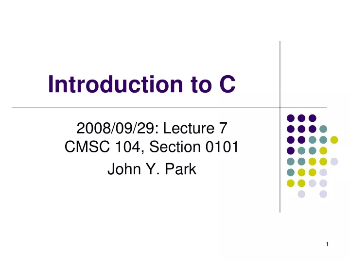 introduction to c