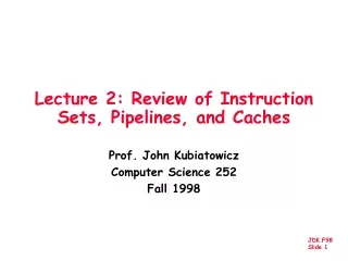 Lecture 2: Review of Instruction Sets, Pipelines, and Caches