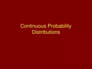 Continuous Probability Distributions