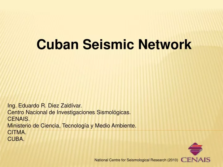 cuban seismic network