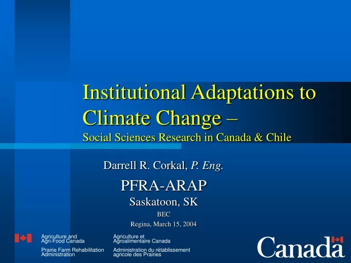 institutional adaptations to climate change social sciences research in canada chile