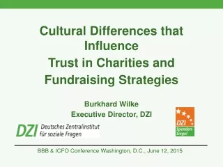 ICFO Comparative Study 2013: Findings Common Prerequisites to provide Trust to Donors Independence