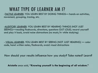 What type of learner am  i ?