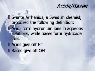 Acids/Bases