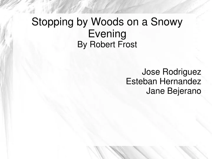 stopping by woods on a snowy evening by robert