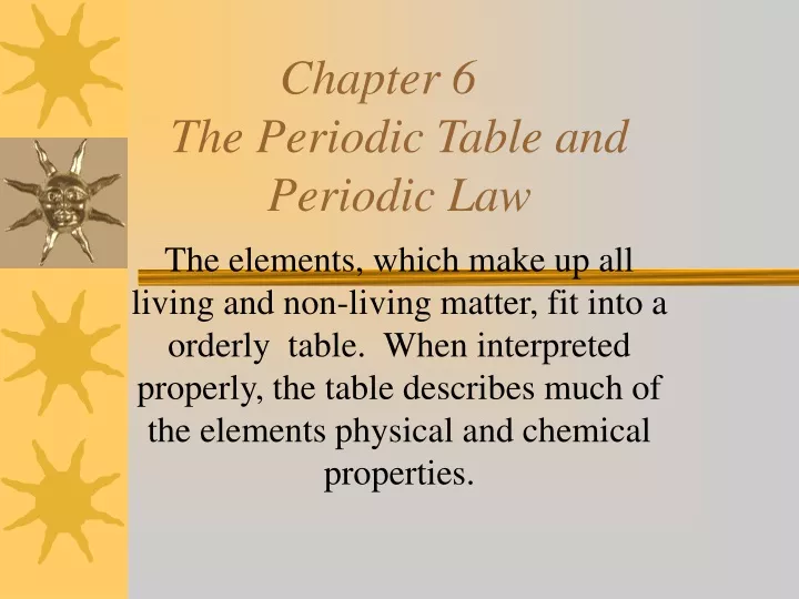 chapter 6 the periodic table and periodic law