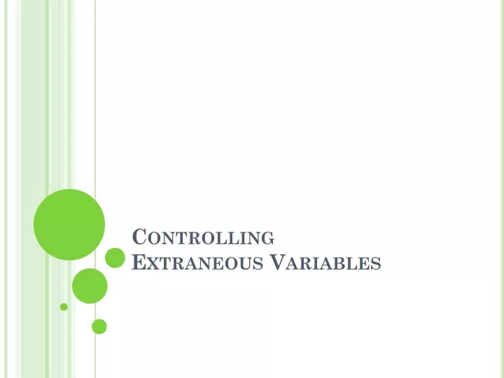 controlling extraneous variables