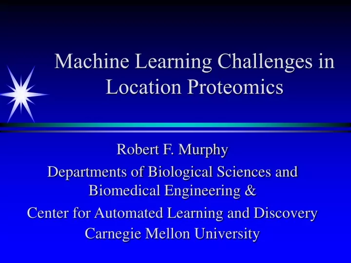 machine learning challenges in location proteomics