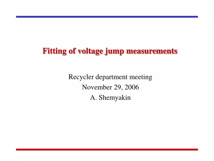 fitting of voltage jump measurements