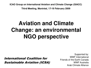 Aviation and Climate Change: an environmental NGO perspective