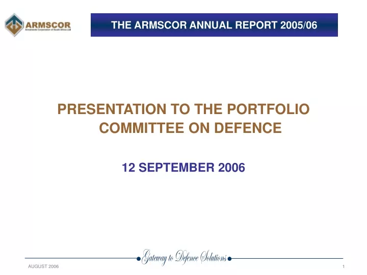 the armscor annual report 2005 06