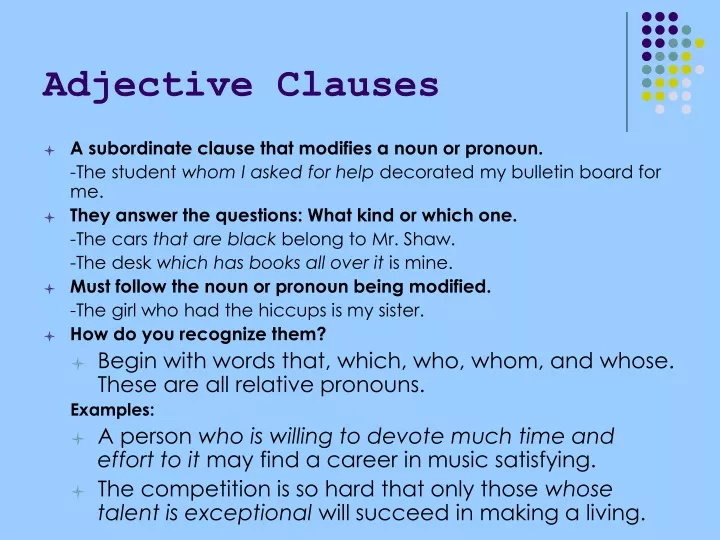 adjective clauses