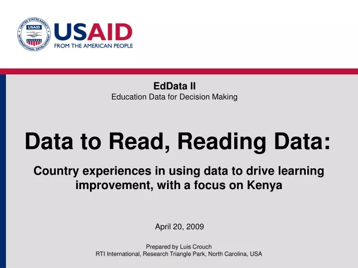 data to read reading data