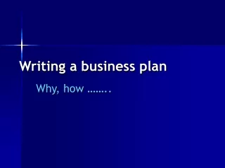 Writing a business plan