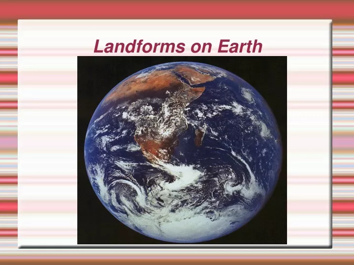 landforms on earth