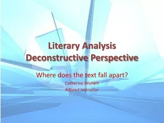 Literary Analysis Deconstructive Perspective