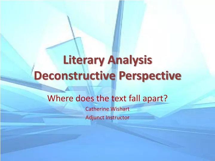 literary analysis deconstructive perspective