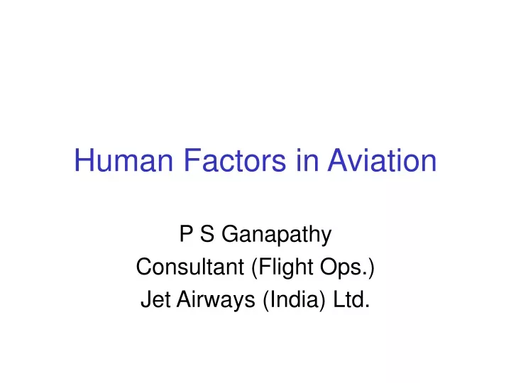 human factors in aviation
