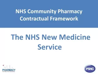 NHS Community Pharmacy Contractual Framework