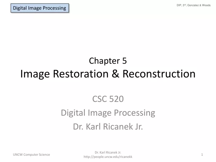 chapter 5 image restoration reconstruction