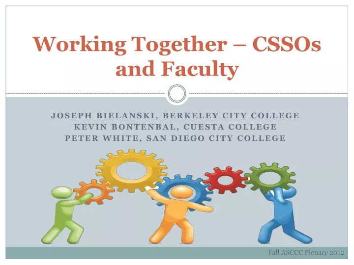 working together cssos and faculty
