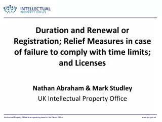 Nathan Abraham &amp; Mark Studley UK Intellectual Property Office