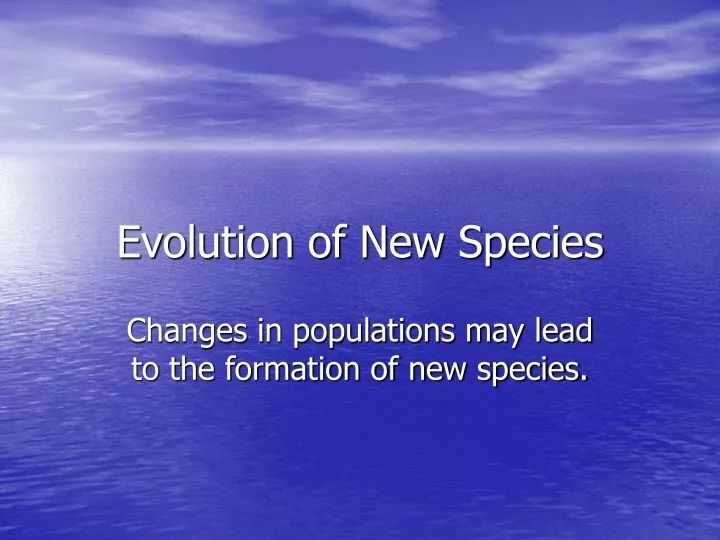 evolution of new species
