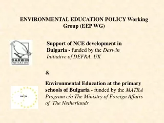 ENVIRONMENTAL EDUCATION POLICY  Working Group (EEP WG)