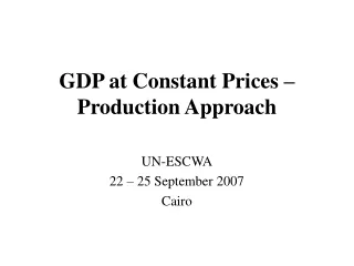 GDP at Constant Prices – Production Approach