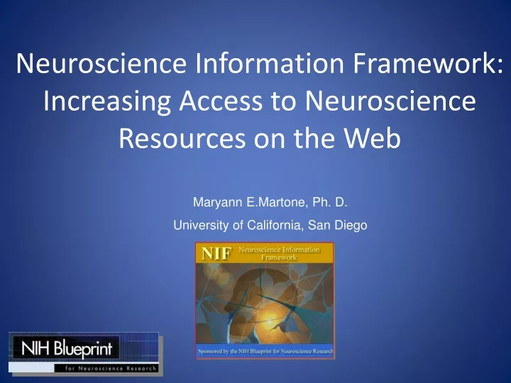 neuroscience information framework increasing