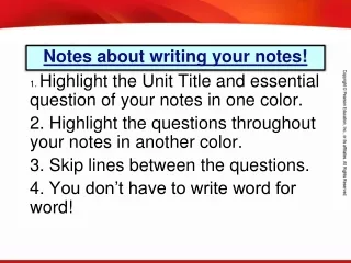 Notes about writing your notes!