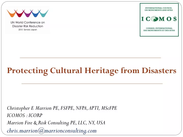 protecting cultural heritage from disasters